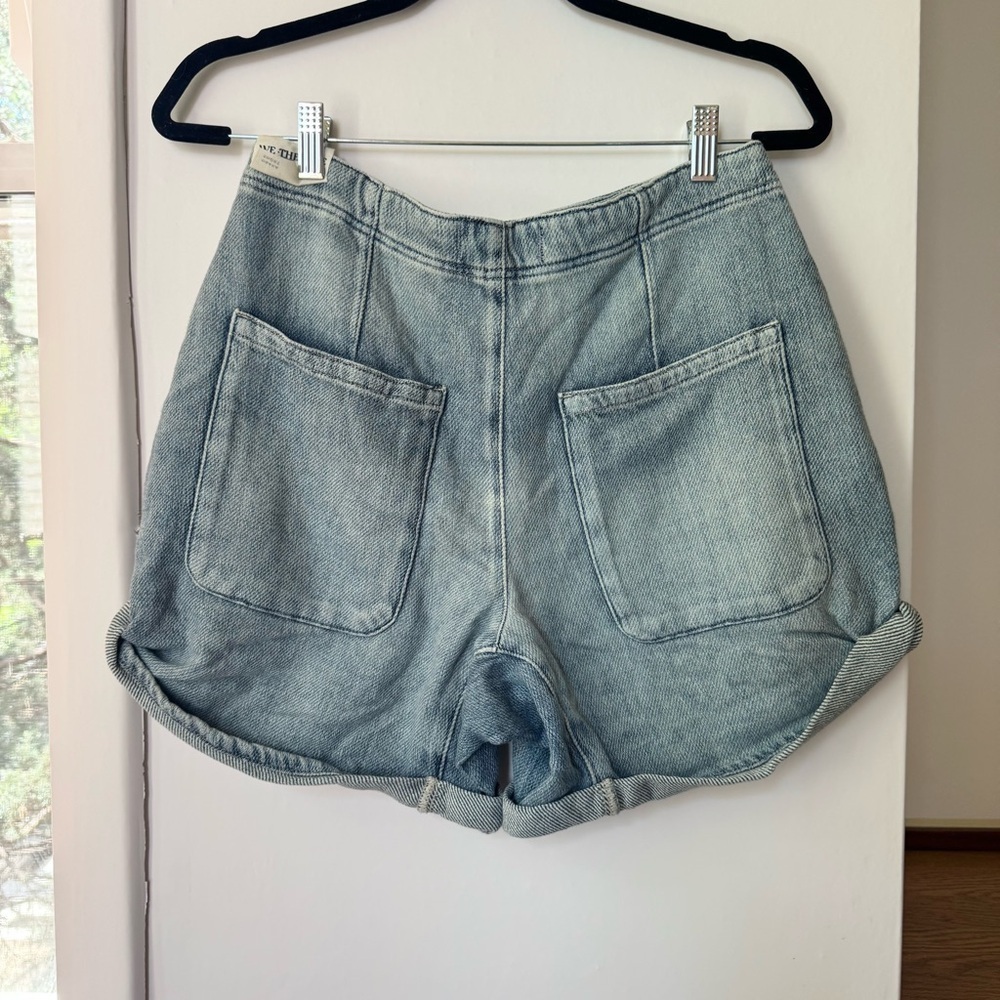 New Free People Osaka Jean Shorts Blue 26 - Picture 6 of 11
